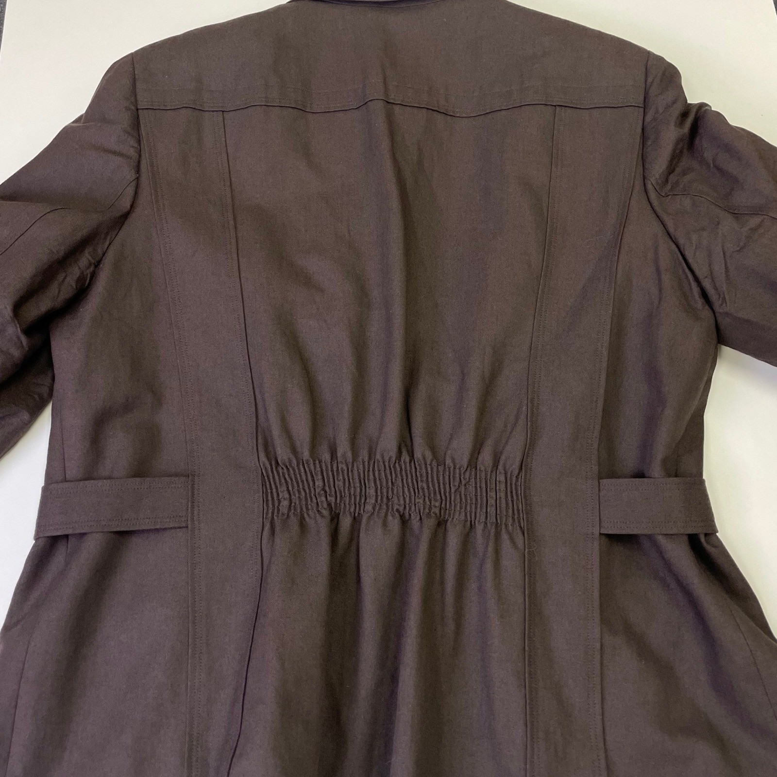 Vintage Talbots Linen Blend Blazer Brown Jacket Womens 18 Safari Quiet Luxury