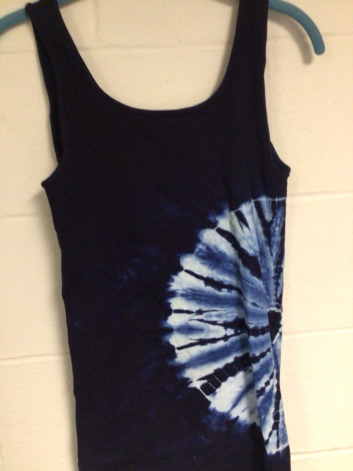 Skinny Tees Tank Navy Print One Size Stretch 92% Nylon 8% Spandex Made In USA