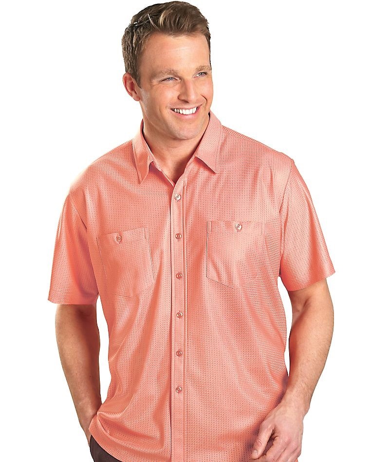 New Men’s Size Large Shirt Extra Breathable Polyester VTG Retro Style Two Pocket