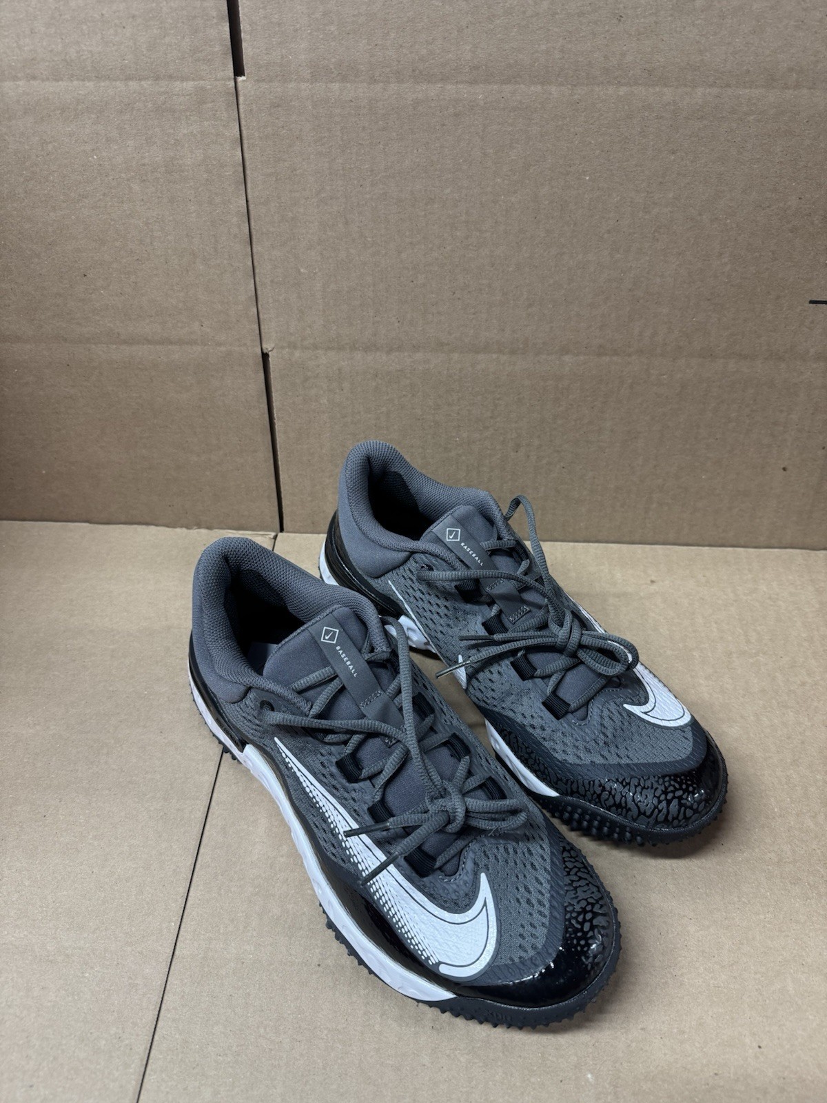Nike Alpha Huarache Elite 4 Turf Baseball Mens SZ 14 Black Grey White DJ6523-01