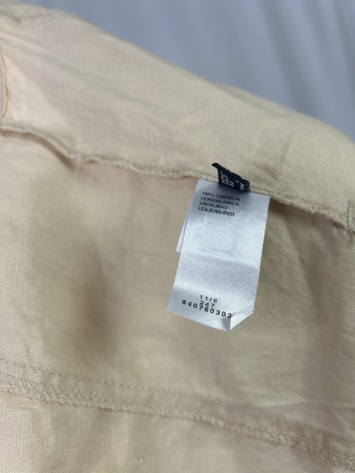 Apanage Vintage Y2K Jacket Top Safari 100% Linen Belted Khaki Short Sleeve US 4