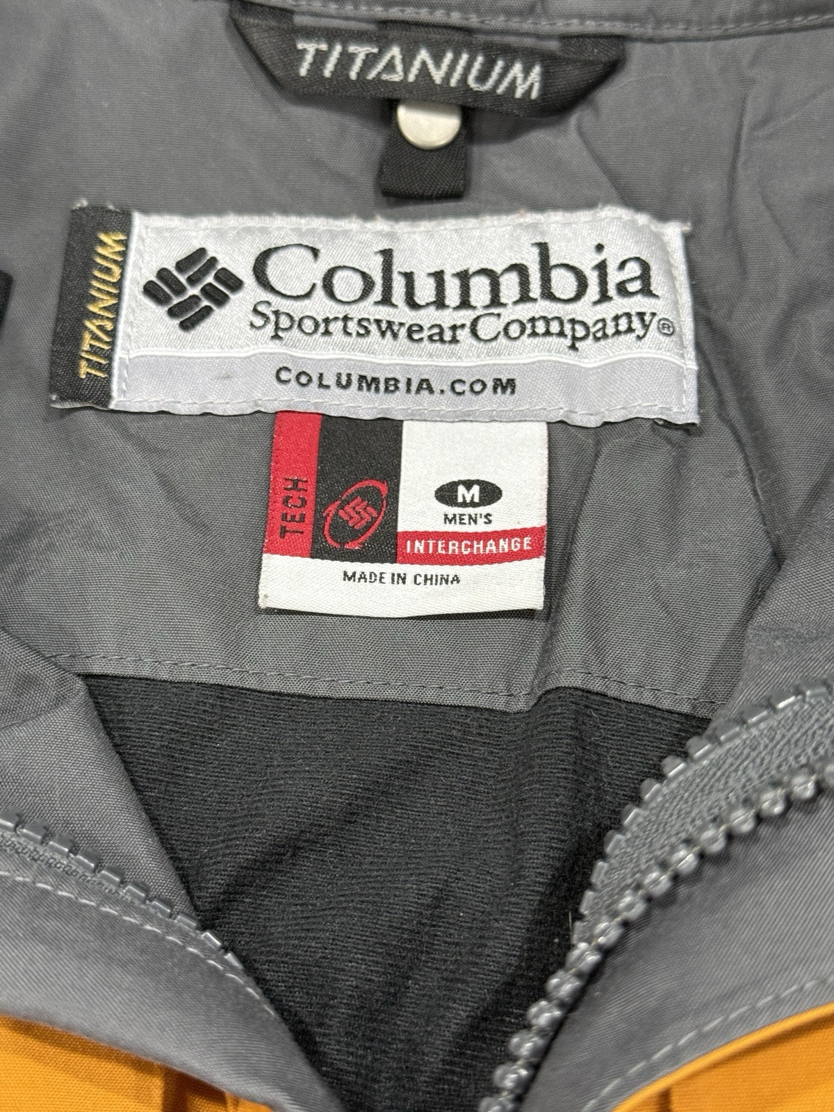 Columbia Titanium Omni Tech Ski Jacket Mens Medium **Missing Liner** Pockets