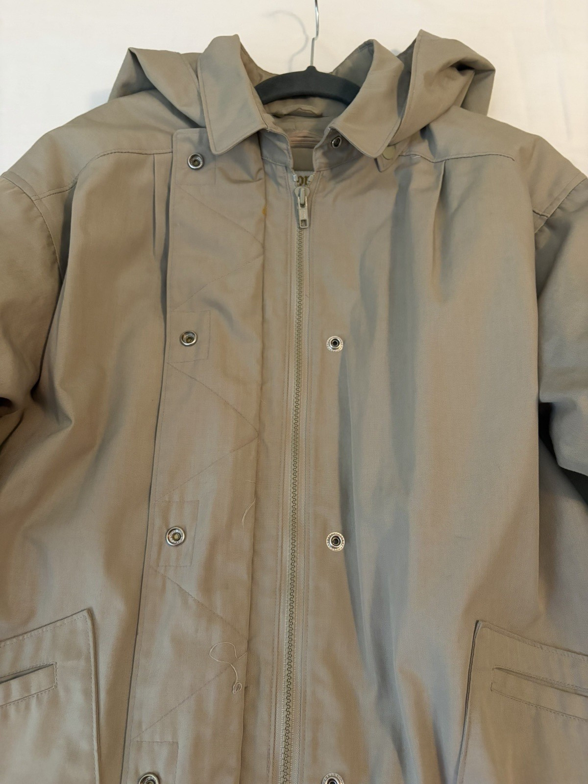London Fog Coat Jacket Removable Quilted Lining Beige Women’s Tan Large Hooded