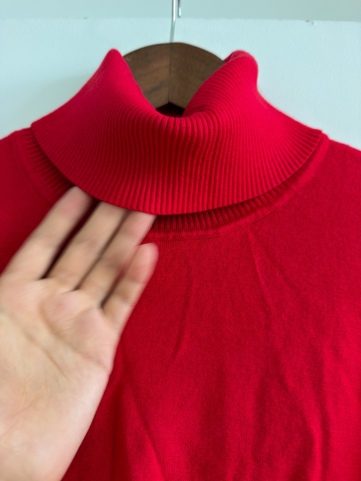 Massimo Dutti Men’s Cashmere Cotton Turtleneck Sweater Size M Red Golf Knit