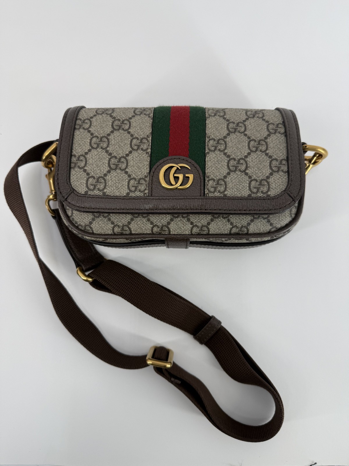 Gucci Ophidia Super GG Supreme Monogram Crossbody Shoulder Bag Box
