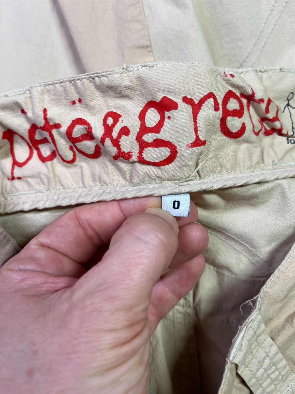 Pete & Greta Size 0 Cargo Pants Tan Cotton *Flaw
