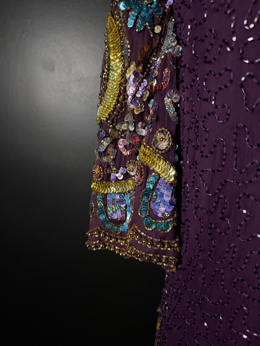Silk Embellished Caftan Midi Dress Statement