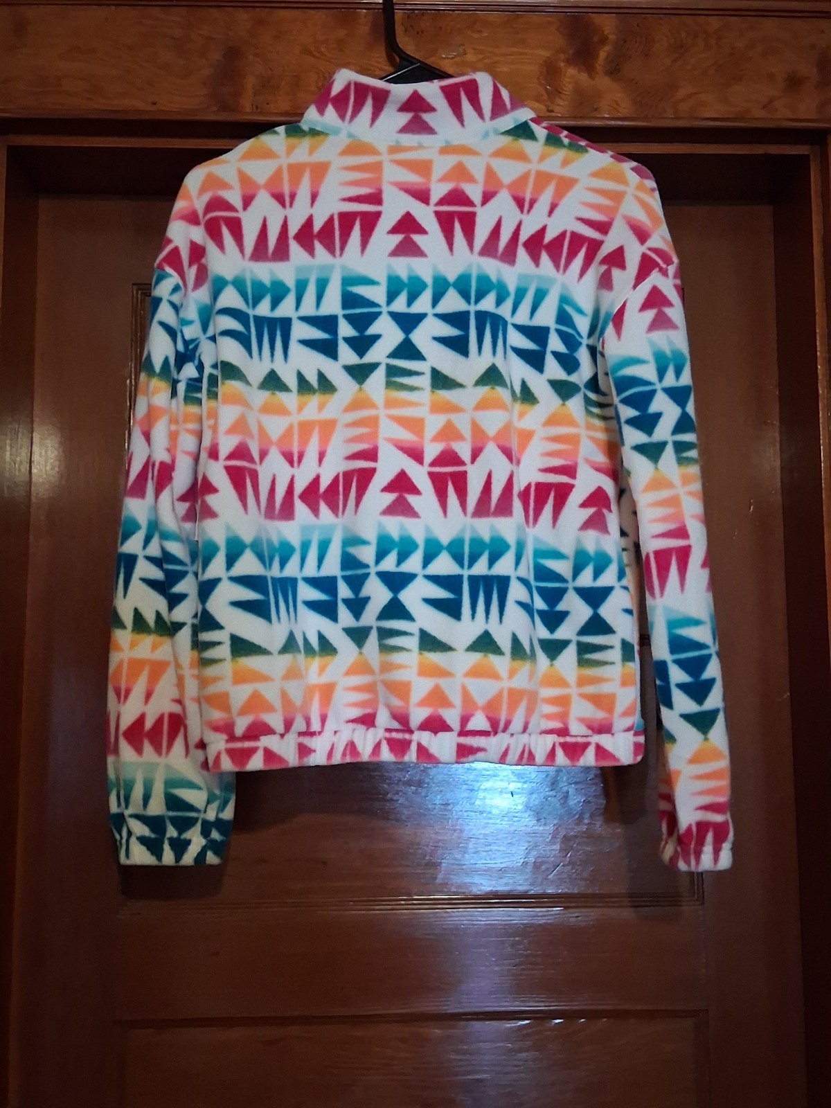 SO Girls XL (14/16) Fleece 1/4 Zip Pullover Sweatshirt Pockets Geometric