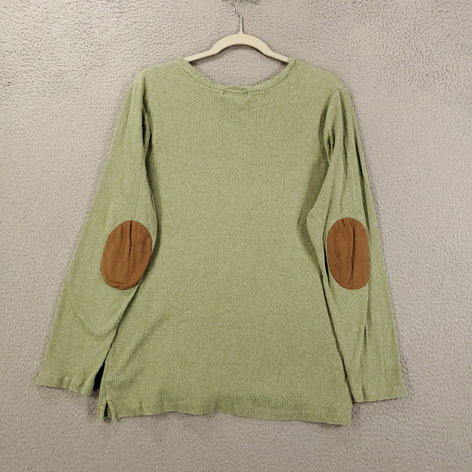 Lauren Ralph Lauren Top Womens 2X Green Long Sleeve Elbow Pads Soft Pullover