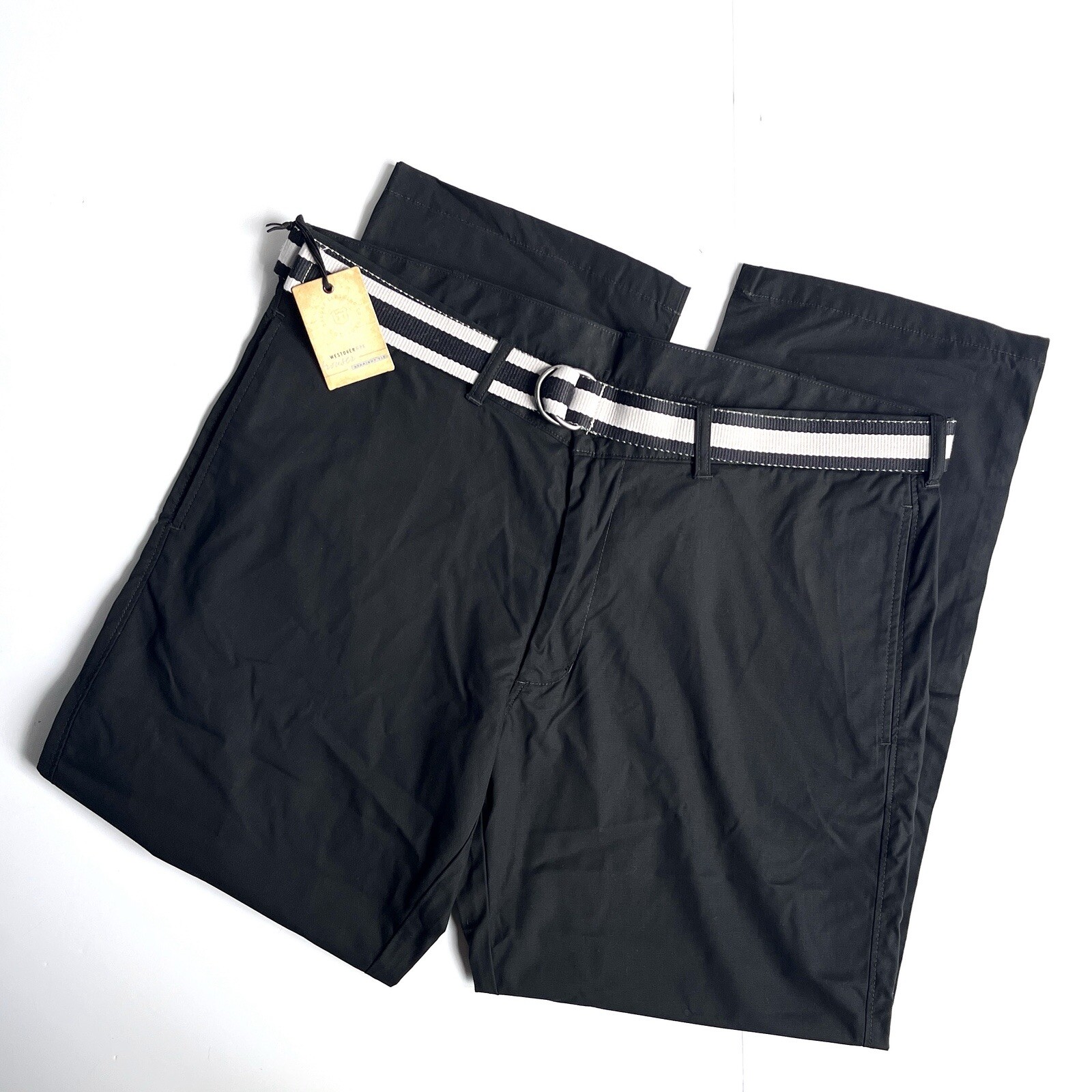 NWT New Men’s Haggar Heritage Pants Chino Golf Black Grey Khaki Belt Large 38×30