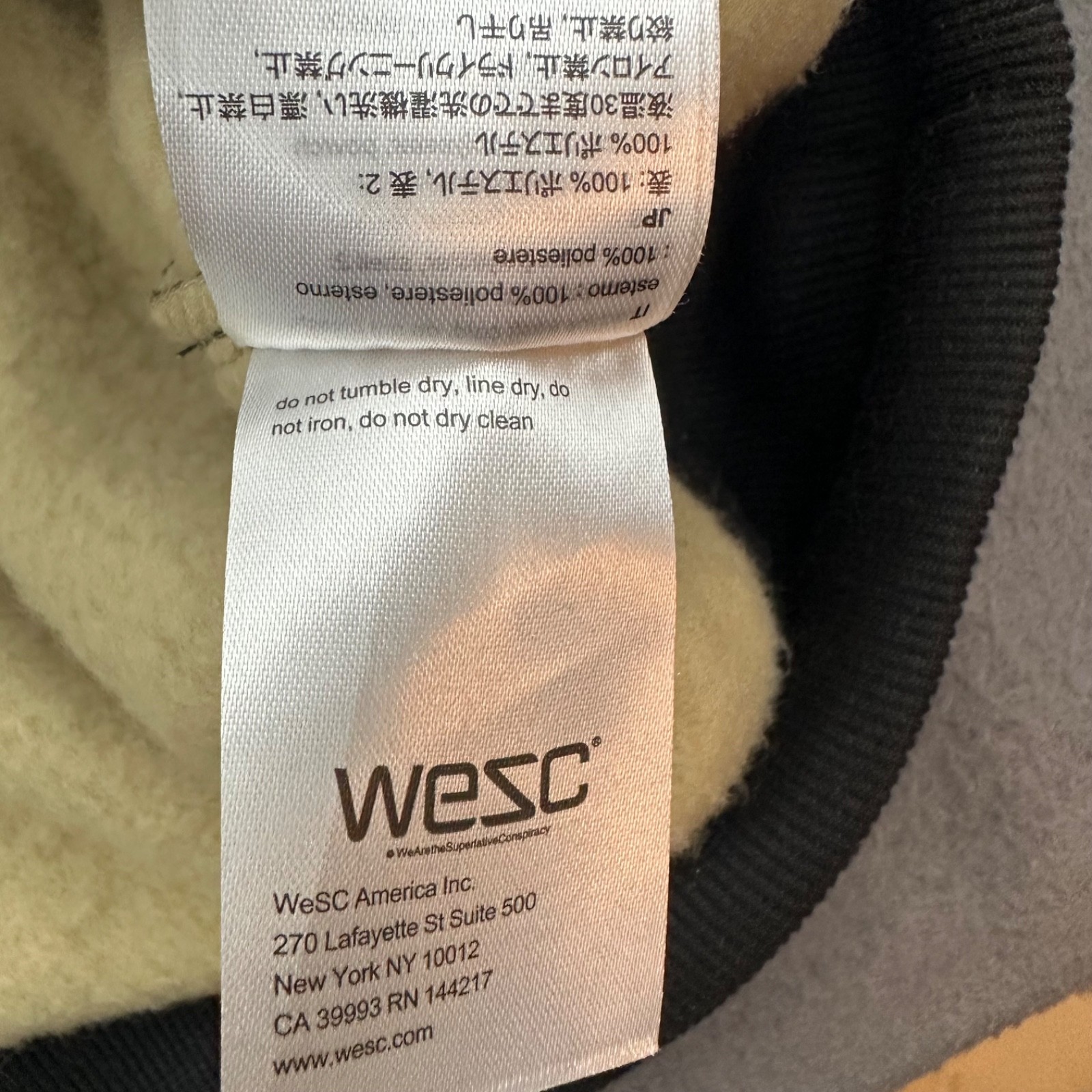 WeSC Men’s XL Tan & Black 90s Mike Utility Hoodie – Color Block Streetwear