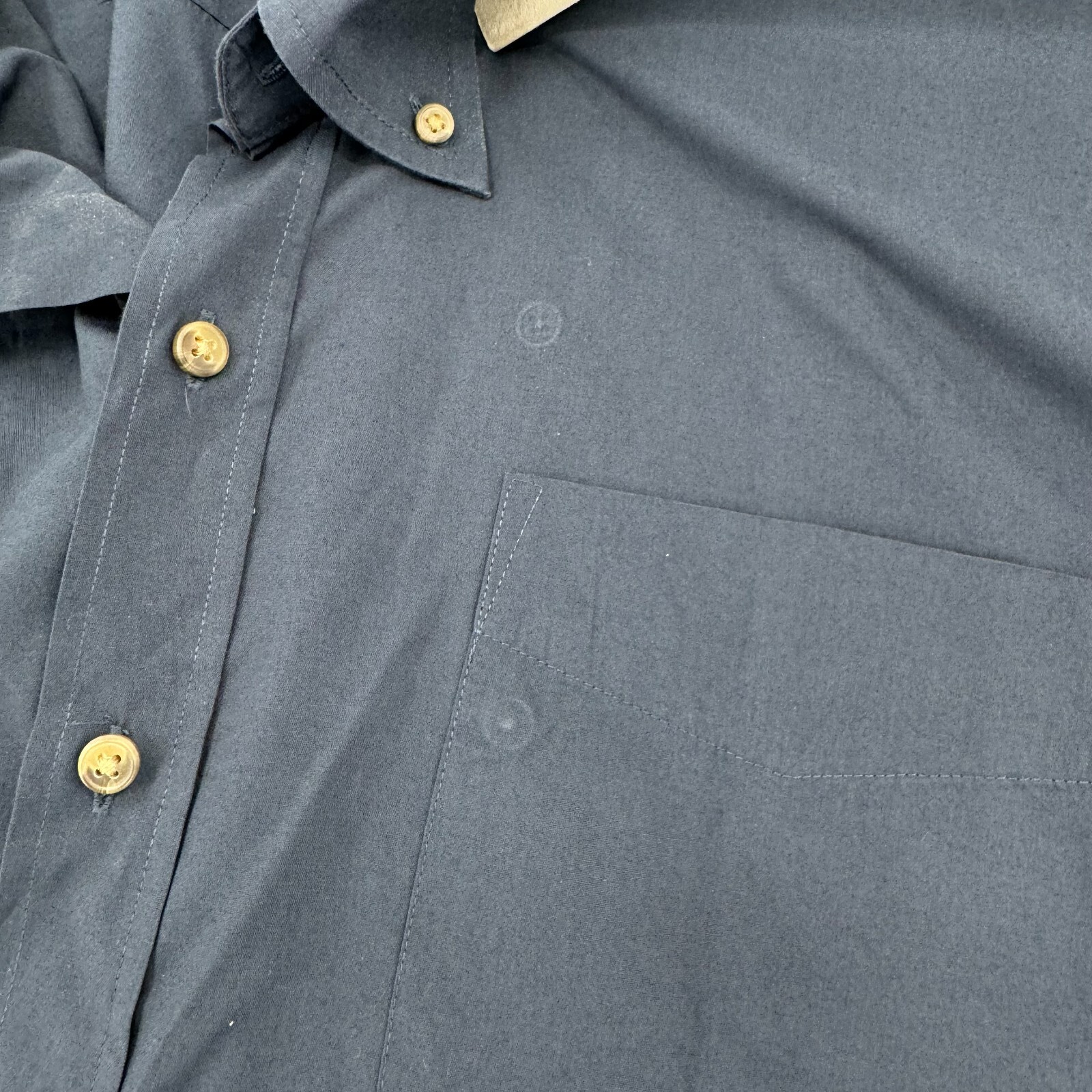 Harbor Bay HB Shirt Men’s 7XL Solid Navy Blue Short Sleeve Casual Button Down