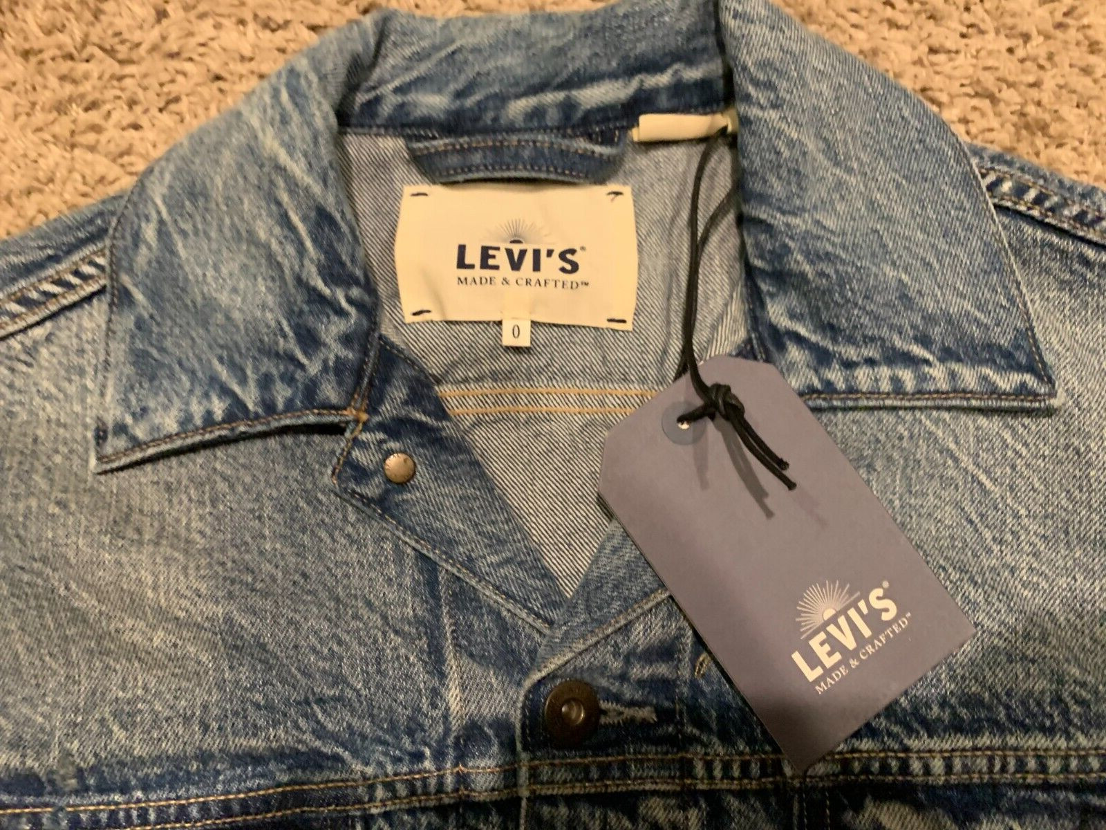 Levi’s Made & Crafted Loomstate Distressed Denim Trucker Jacket 0/XS S RT$228B22