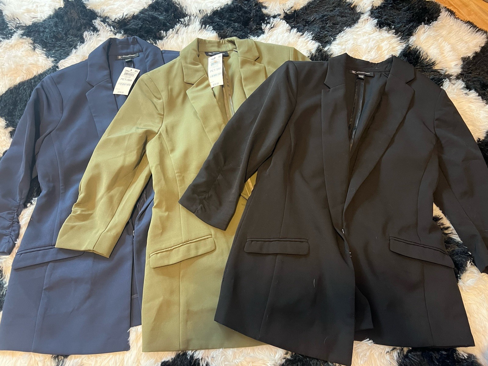 Lot of 3 INC International Concepts Smart Basics Petite PET/SM Lined Blazers