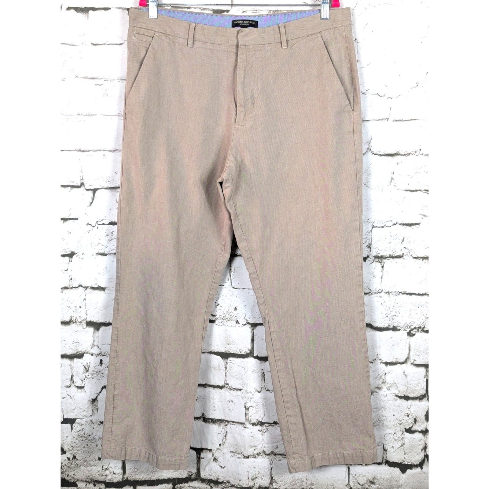 BANANA REPUBLIC Mens Straight Fit Oxford Trouser Preppy Classic Cotton 36″ Waist