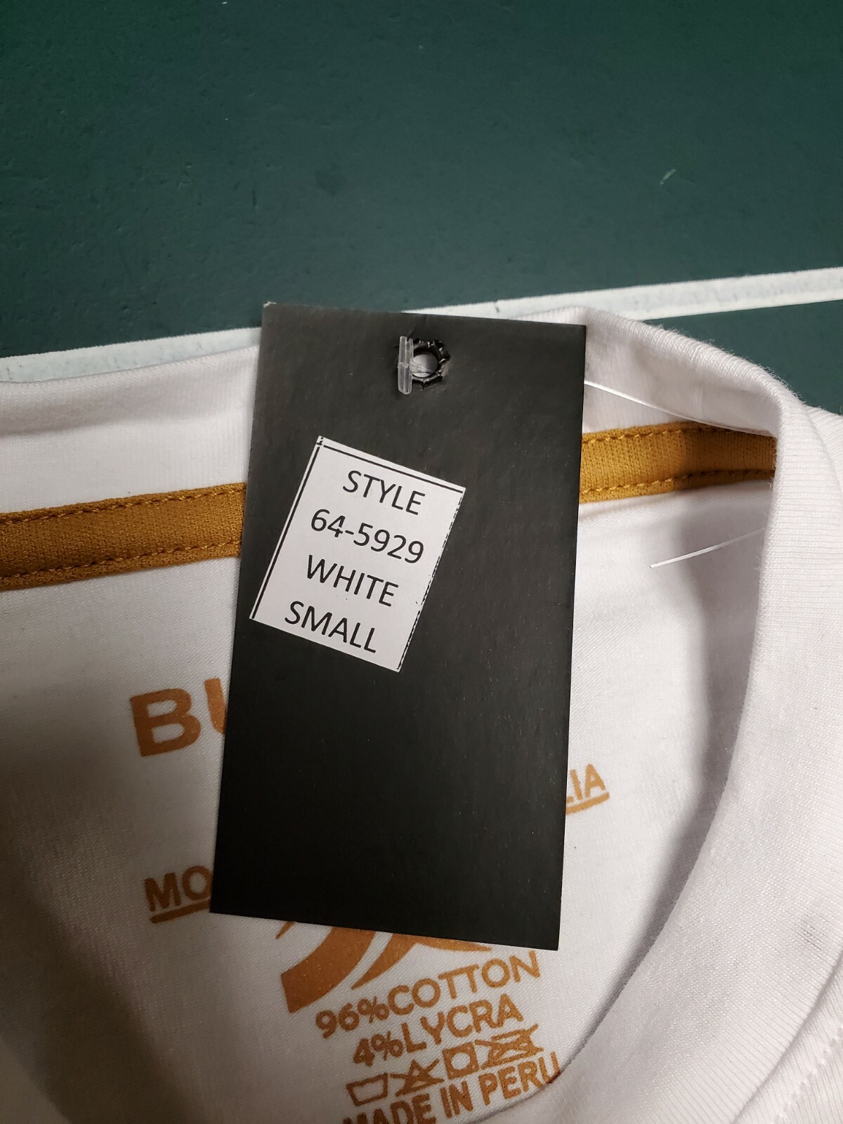 Men’s Bucheli Slim Fit White Cotton/Lycra Stretch Fashion Tee Free Ship