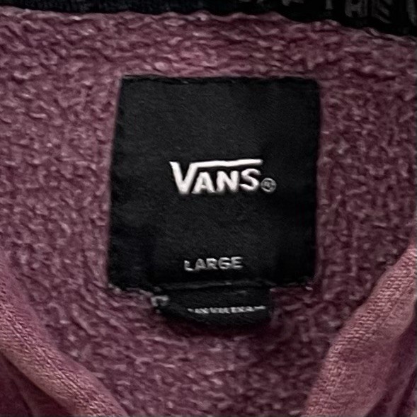 VANS Box Logo Easy-Wash Size L Burgundy Hoodie Sweatshirt (Retail $65)