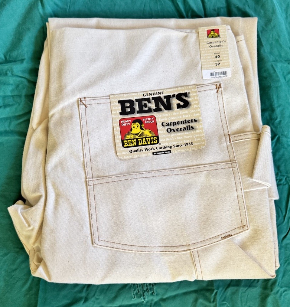 Vintage Ben Davis Overalls Mens Carpenter USA Natural Color 40×32 New Old Stock