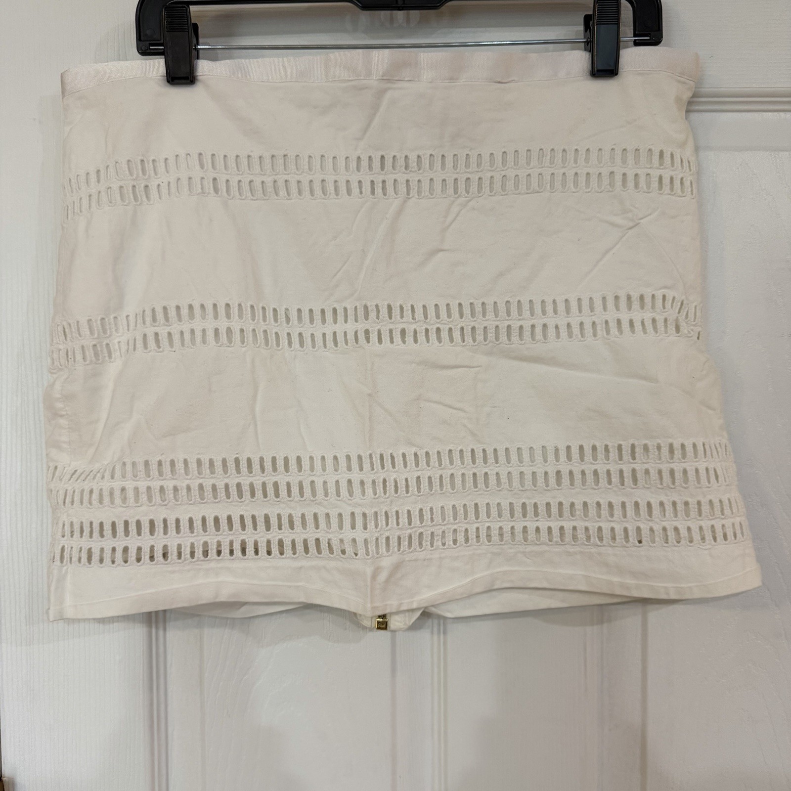 Gap Womens Sz 10 White Lined Eyelet Skirt Back Zipper NWT