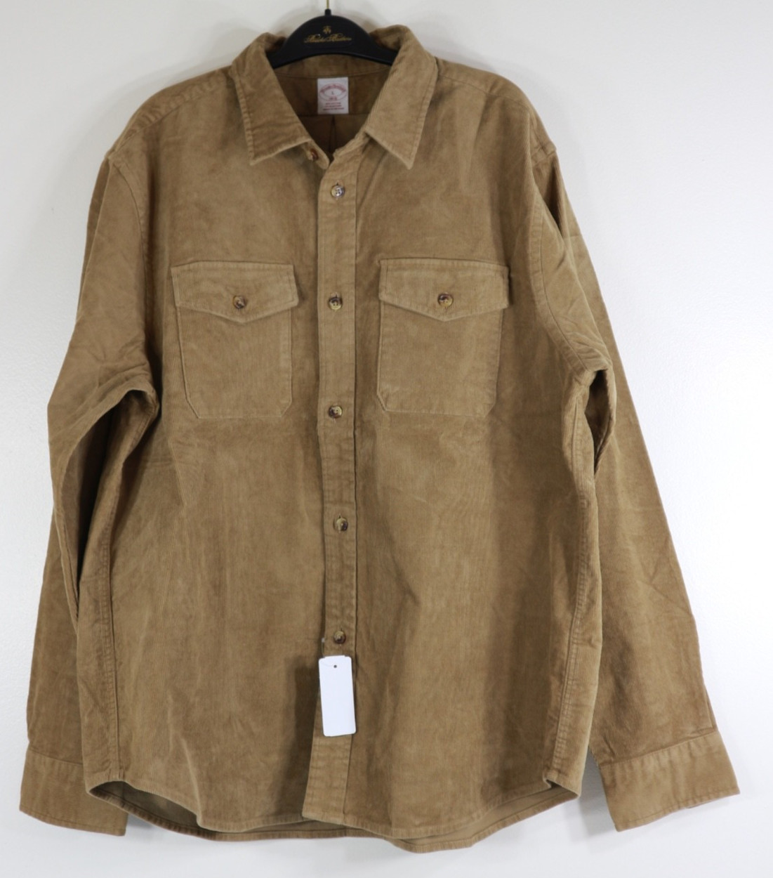 Brooks Brothers Men’s Cotton Stretch Corduroy Beige Shirt Jacket S,M,L,XL,XXL