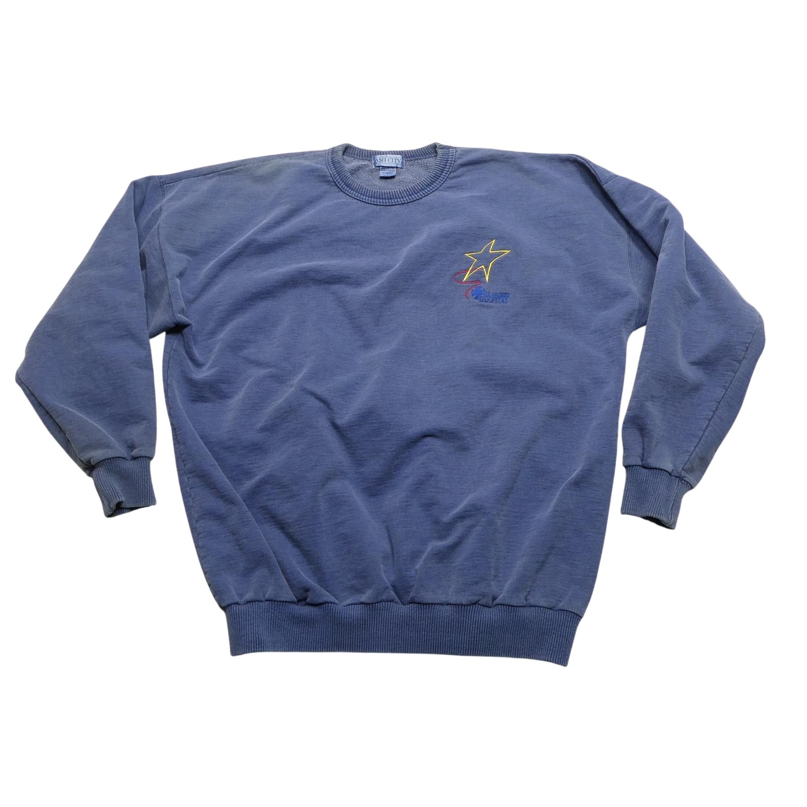 Ash City Sweatshirt Mens XL Blue St Cloud Hospital Embroidered Fleece Crewneck
