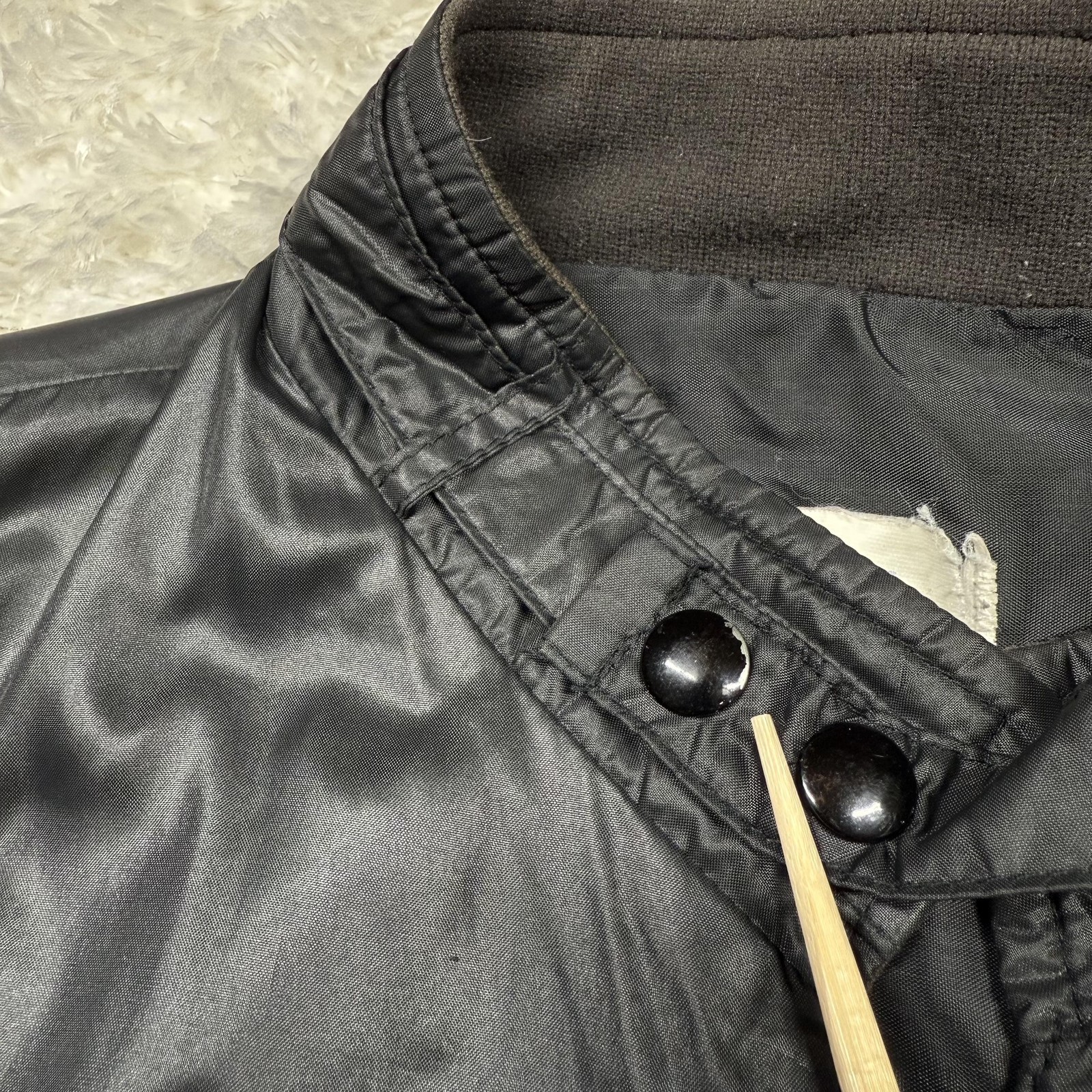 Vintage Premier Jacket Mens L Racing Bomber USA Windbreaker MBA 90s Satin Black