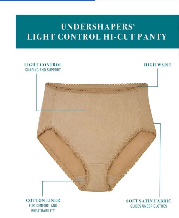 VANITY FAIR Women 6 Pair Light Control Undershapers Hi Cut Panties Size 4XL 11
