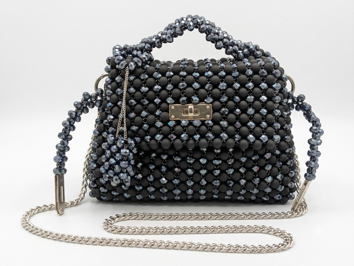 handmade crystal beaded bag