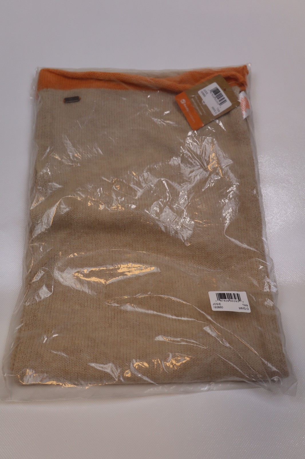 NEW Pistil Josie Women’s Tan Orange 100% Wool Knit Shawl Neck Scarf Size OS