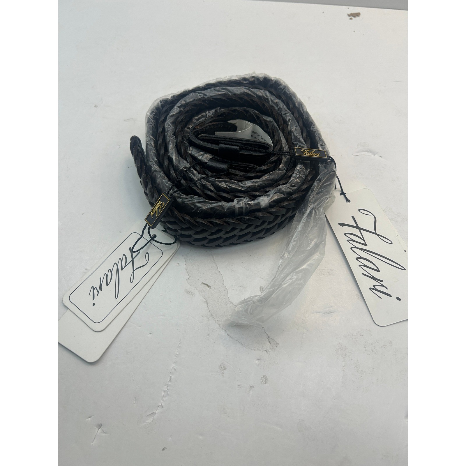 Falari Braided Leather Belt Mens One Size Black