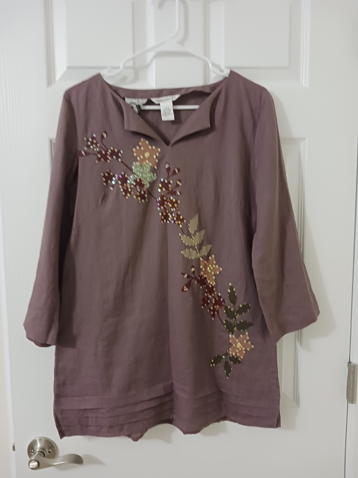 Richard Malcolm 100% Irish- Linen Mauve Woman’s Top Size Small