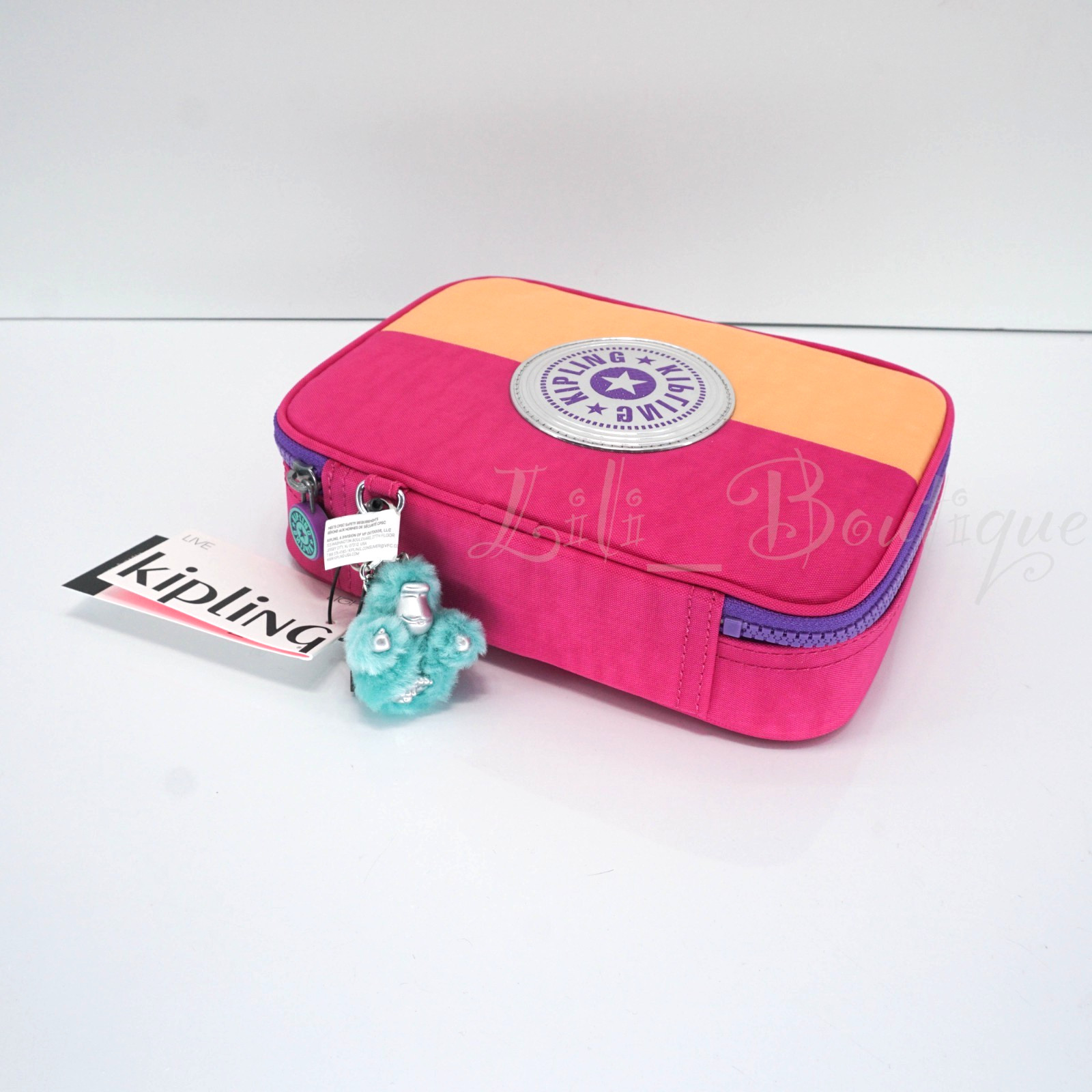 Kipling 100 Pens Case Pencil Accessory Polyamide KI0672 Chromapop Pink Orange 59