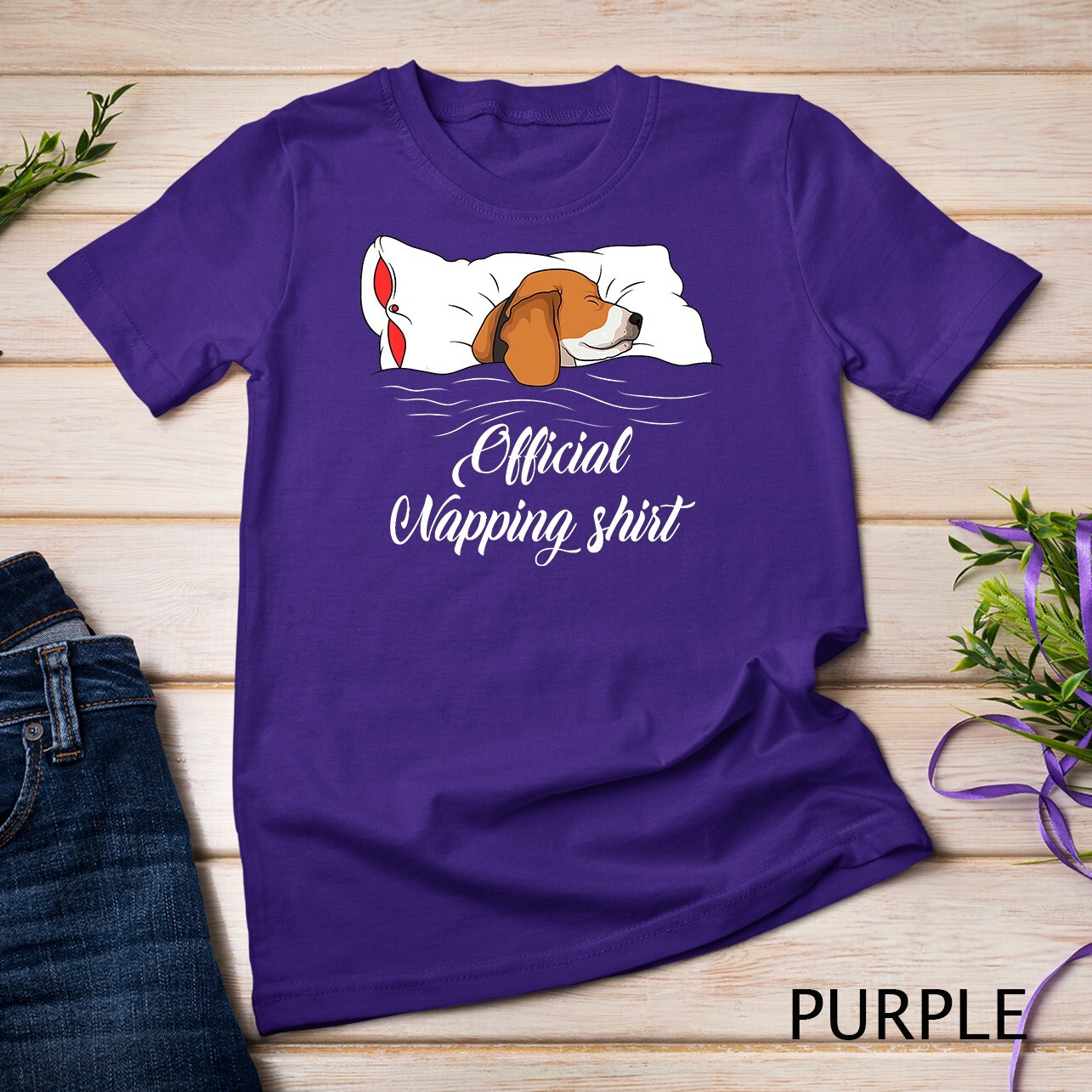 Sleeping Beagle Pyjamas Dog Lover Gift Official Napping Unisex T-shirt