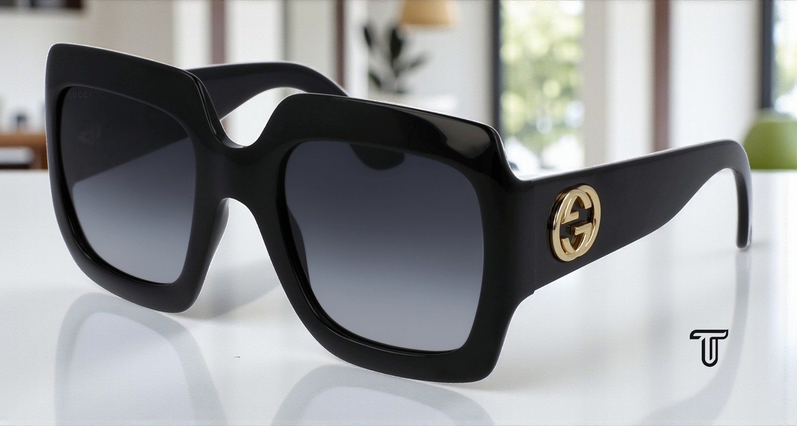 GUCCI GG0053S 001 Rectangular Square Black Grey 54 mm Women’s Sunglasses C