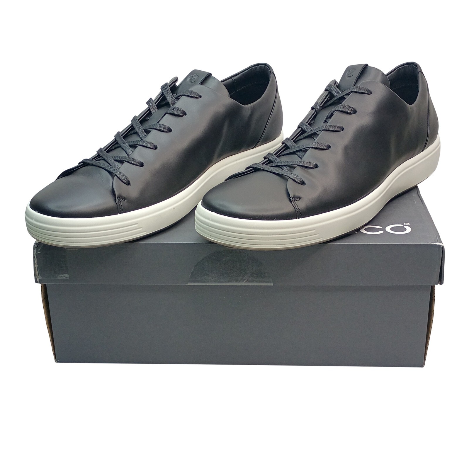 ECCO Soft 7 M Sneaker Men Size 13-13.5 Black Leather 470794 01001