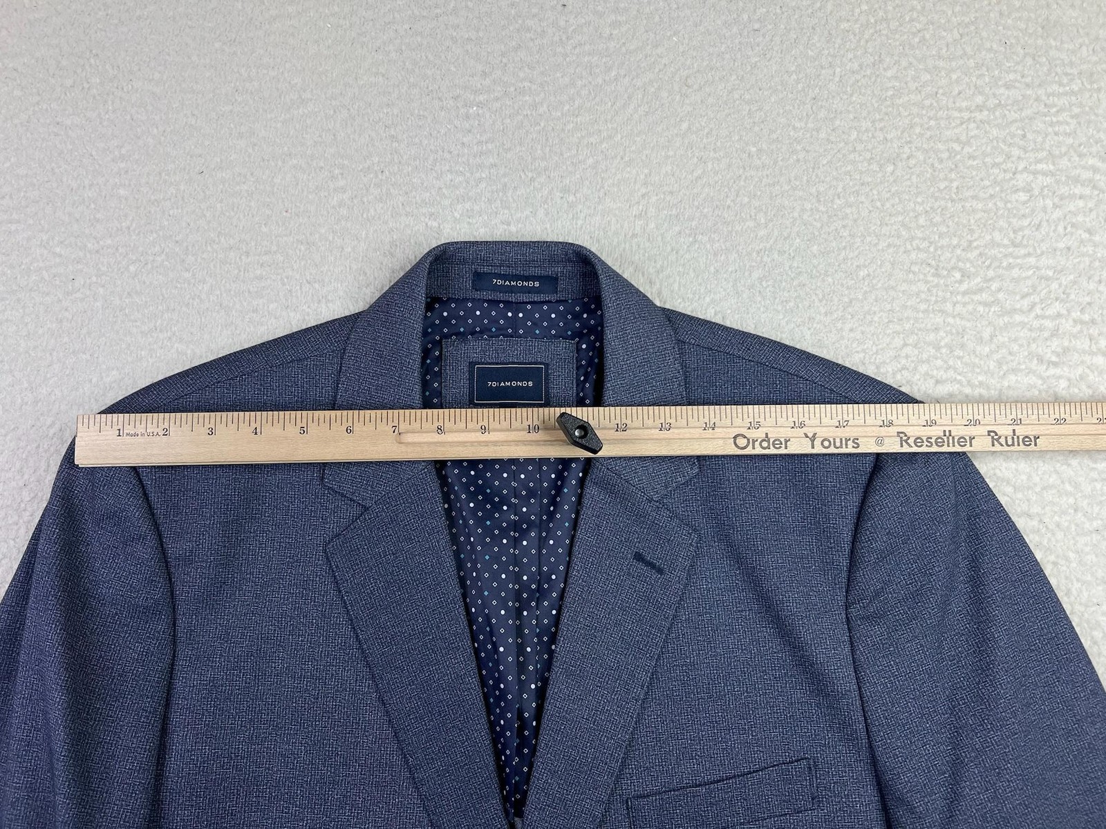 7 Diamonds Blazer Mens XL Blue Jersey Knit Stretch Sport Coat 2 Button Glenn