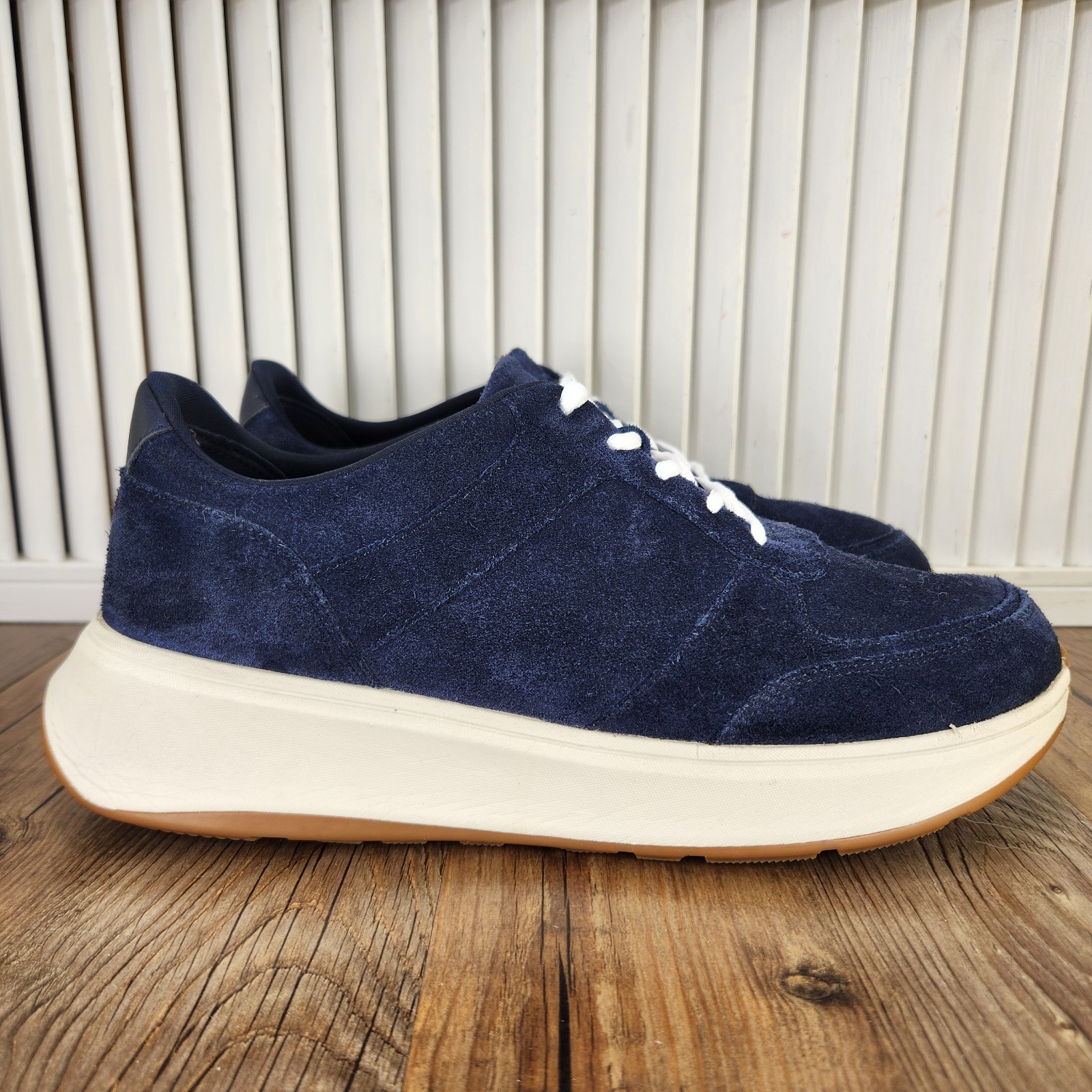Fitflop F-Mode Suede Flatform Sneakers Womens Sz 10 Midnight Blue Walking Shoes
