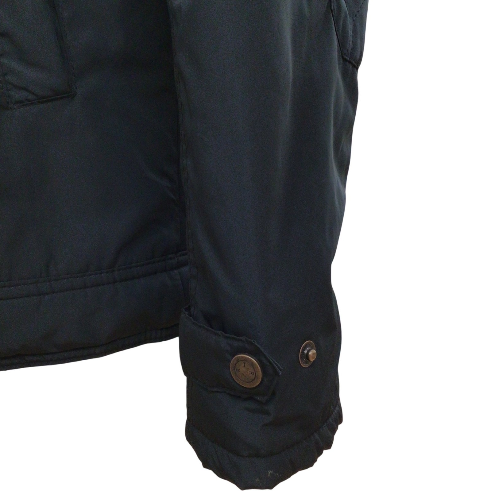 John Rocha Blue Quilted Jacket Size M with Buckle Collar and Zip Closure