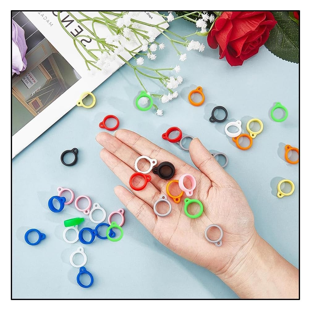 60 Pieces Anti-Lost Silicone Rubber Rings, Pen Holder for Lanyard, Necklace L…