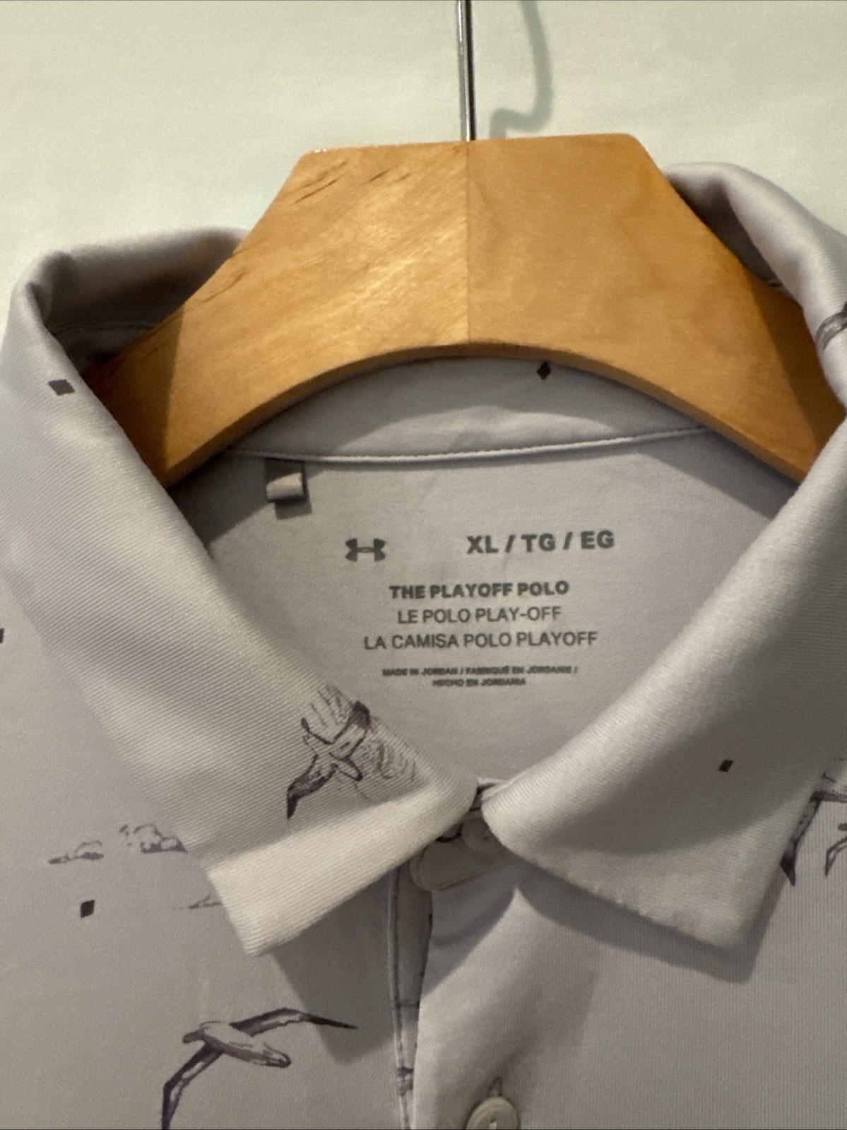 Under Armour Shirt The Playoff Men XL Gray Polo Seagull AOP Golf