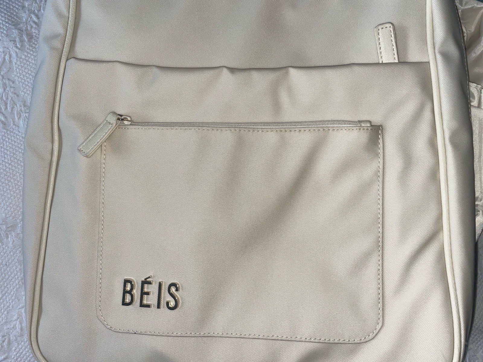 BÉIS Expandable Backpack Beige New with Tags Great for Travel