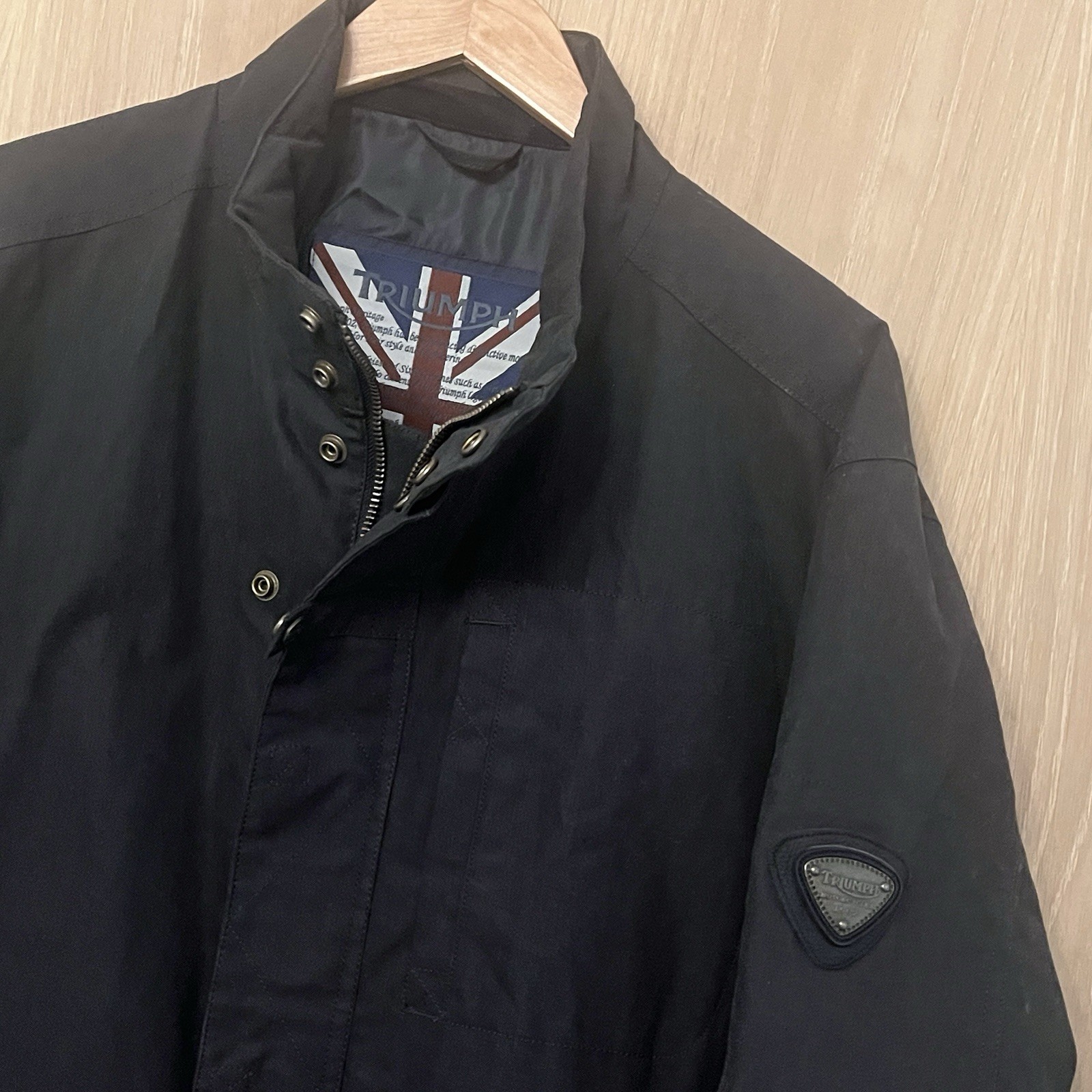 Triumph Jacket Mens 2XL XXL Black Heavyweight Utility Zip Biker Motorcycle