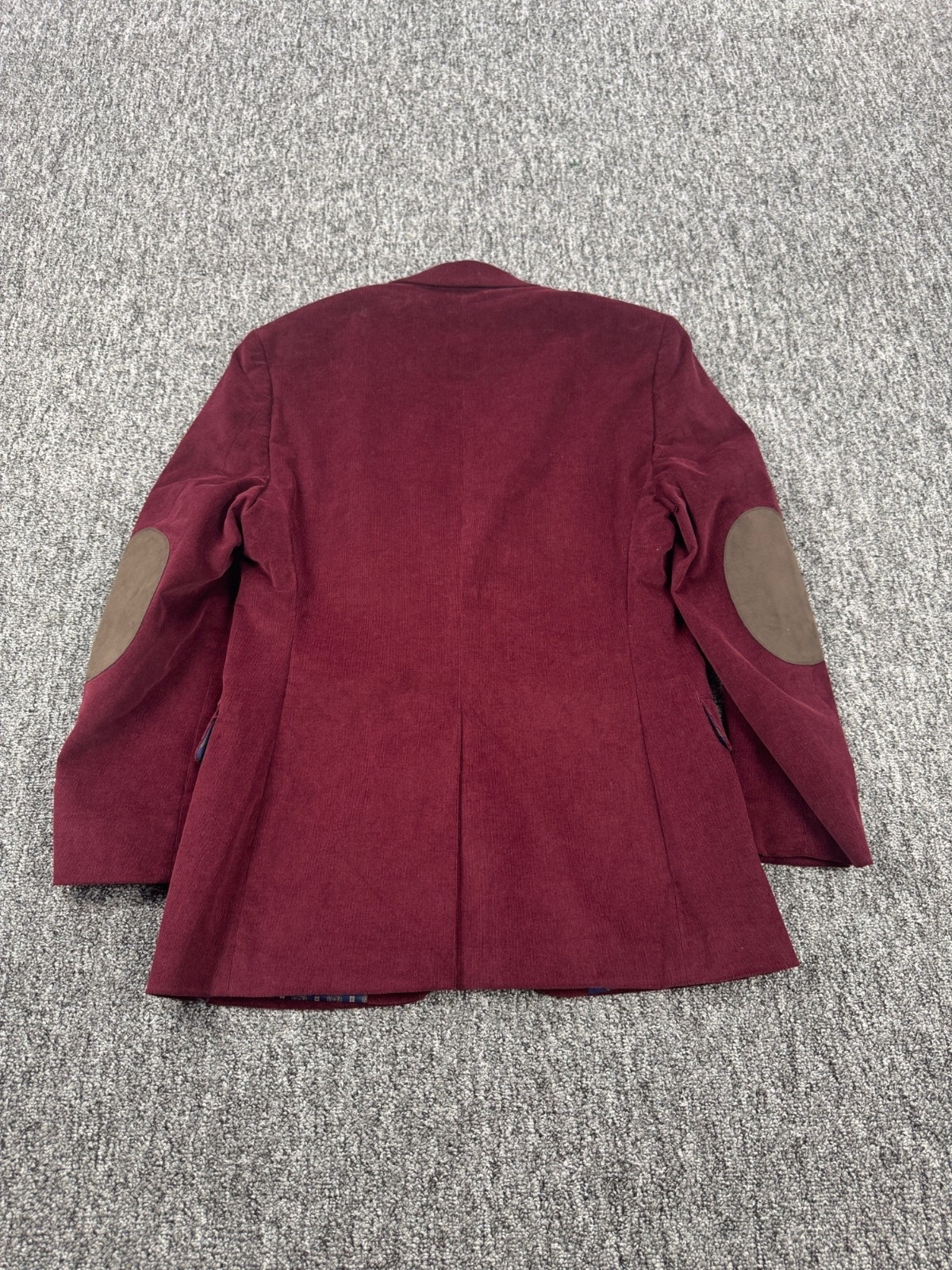 Ralph Lauren Blazer Men 37R Suede Elbow Patches Wine Red Corduroy Career Jacket
