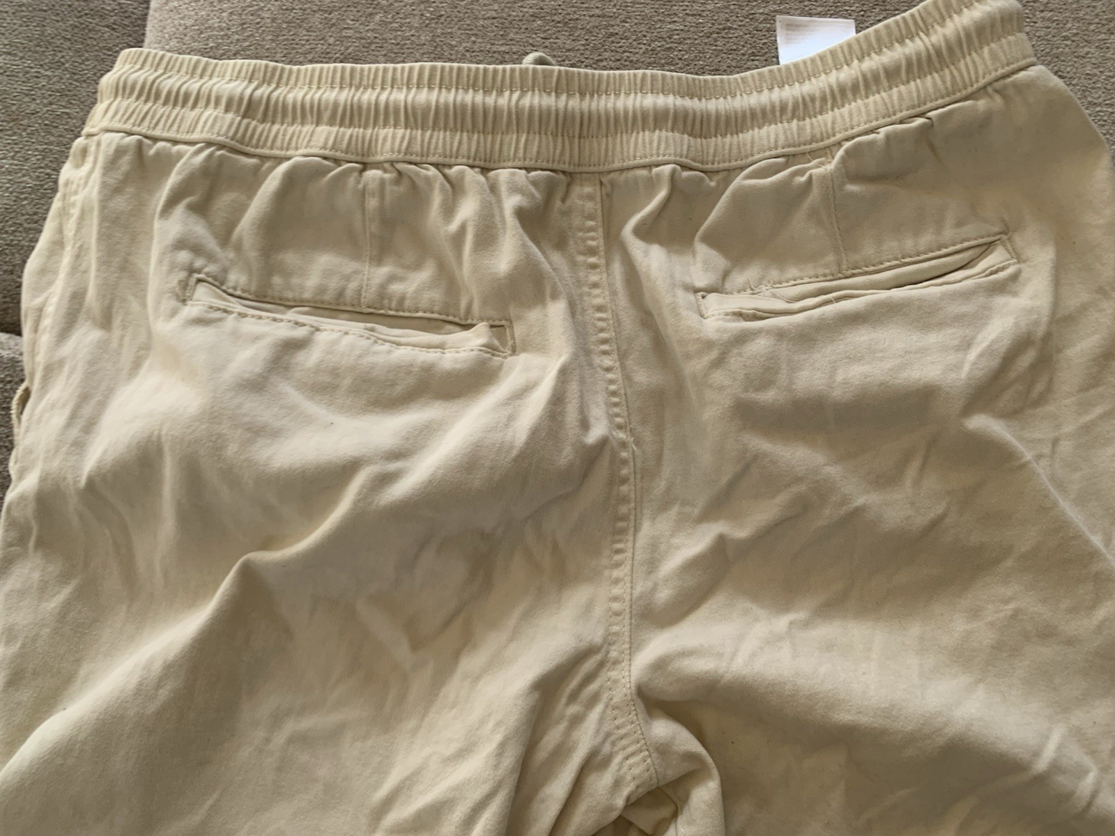 Wesc Khaki Cargo jogger 30w Well Made Thicker Fabric cream, color, extra large