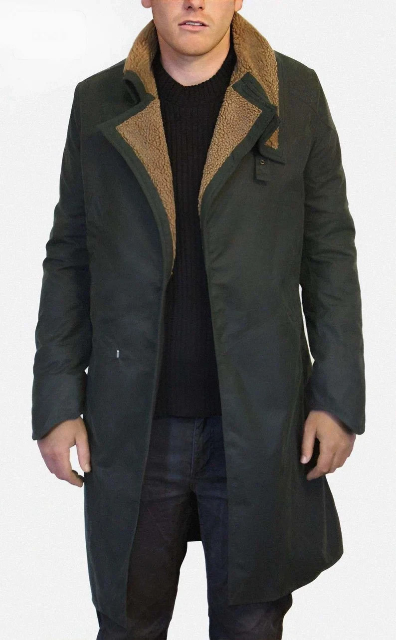 Men’s Blade Runner 2049 Ryan Gosling Officer K Long Black Trench Coat