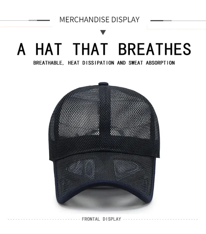 Breathable Mesh Cap Openwork Summer Sun Hat Outdoor Sports Unisex