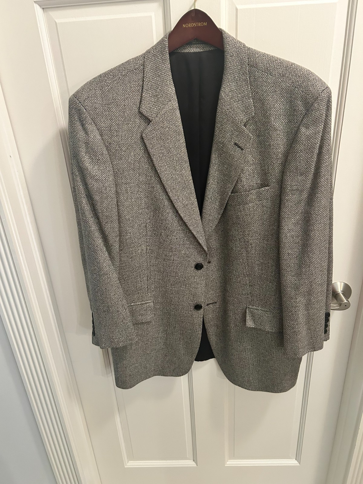 Men’s Baldwin Clarke 2 Button Sports Blazer 42R Black/Gray Tweed