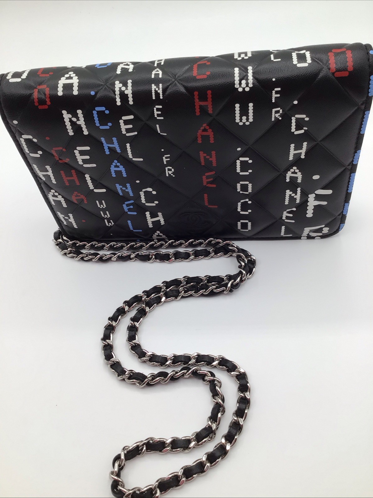 Chanel Matelasse Chain Wallet Black Leather
