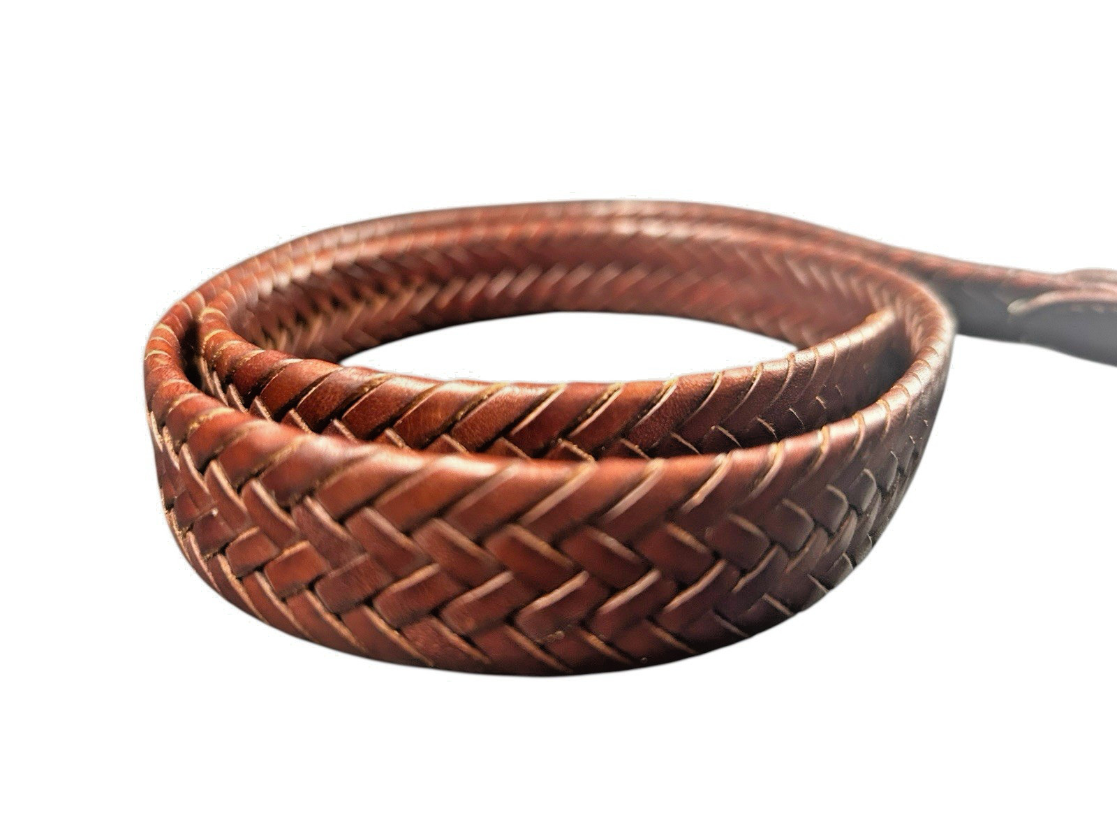 Talbot’s Vintage Brown Tightly Braided Leather Belt Ladies Size Small 1″x36″