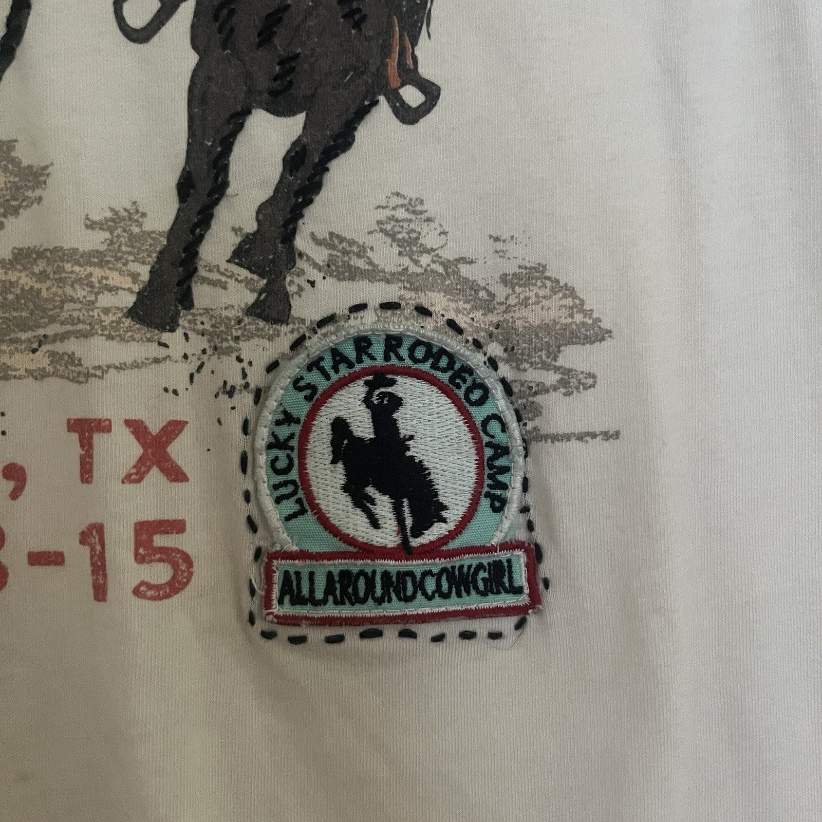 Double D Ranch The Stampede Yoakum Texas Top Women SZ XL Print Embroidered